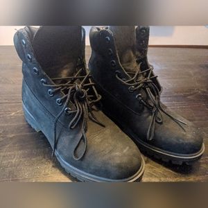 TIMBERLAND BOOTS MEN 6IN BLACK NUBUCK NEW  WATERPROOF SZ. 8
